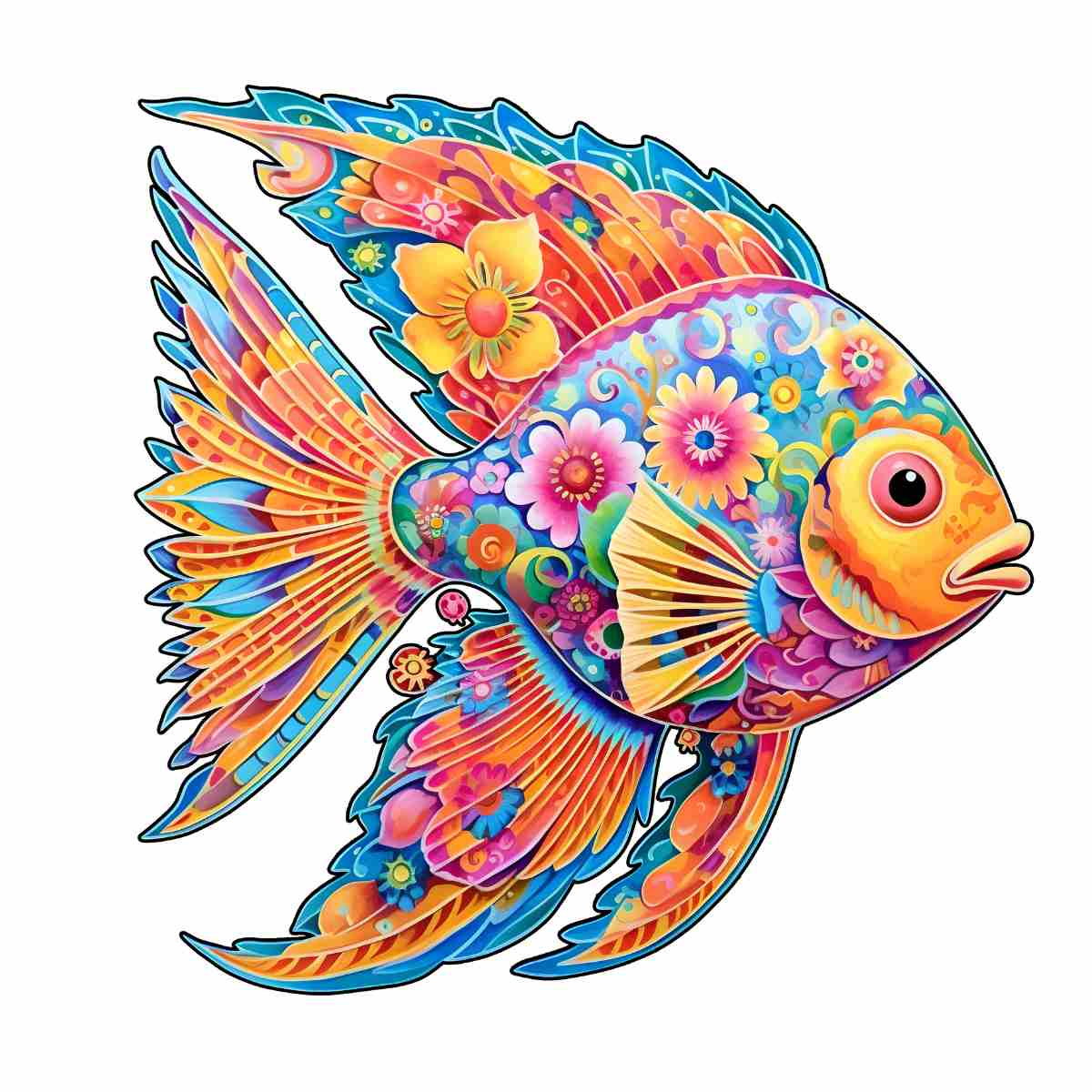 Fish - Wooden Jigsaw Puzzle with Whimsy pieces by CraftHub
