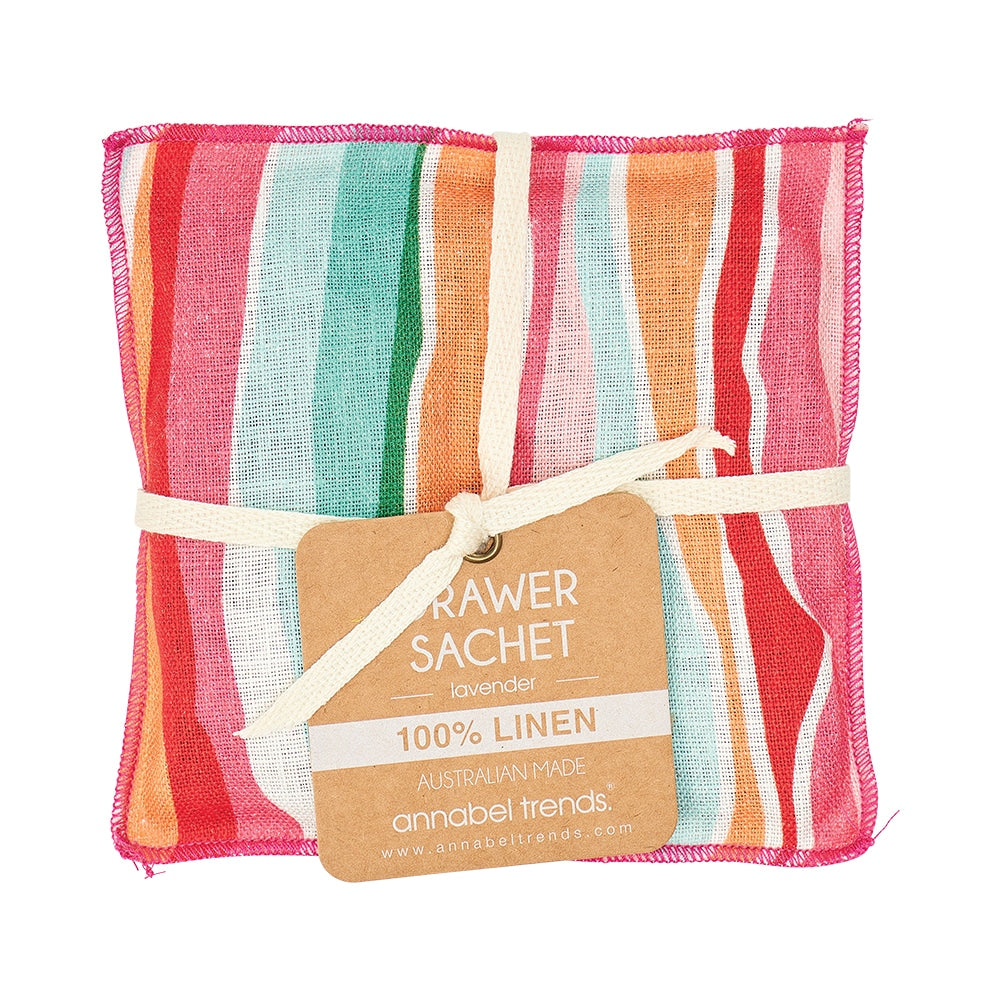 Sherbet Ribbons Design Drawer Sachet in Linen by Annabel trends