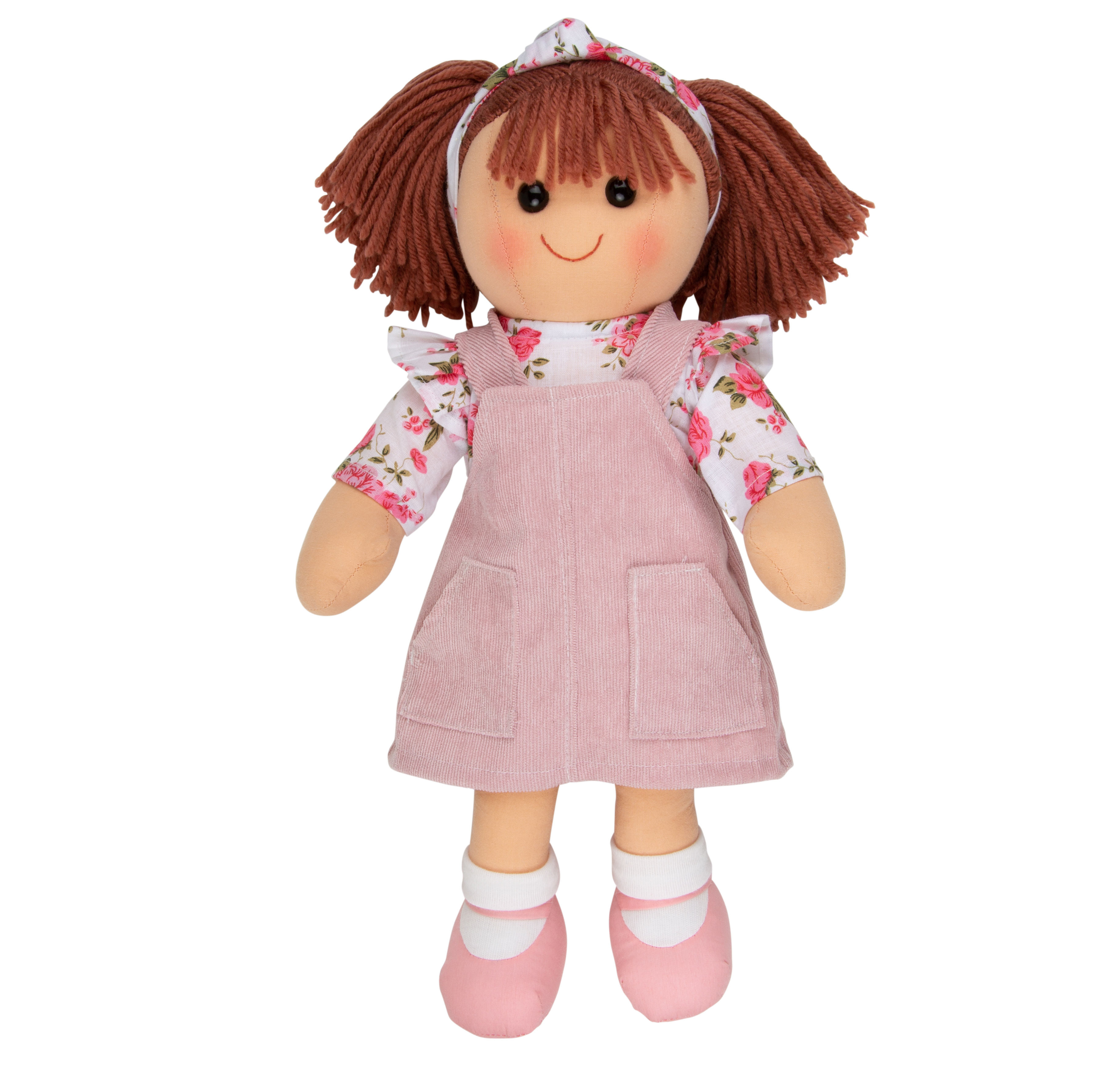 Doll ~ ALICE with pink patterned top & Dusty Mauve Skirt  Hopscotch Collectibles