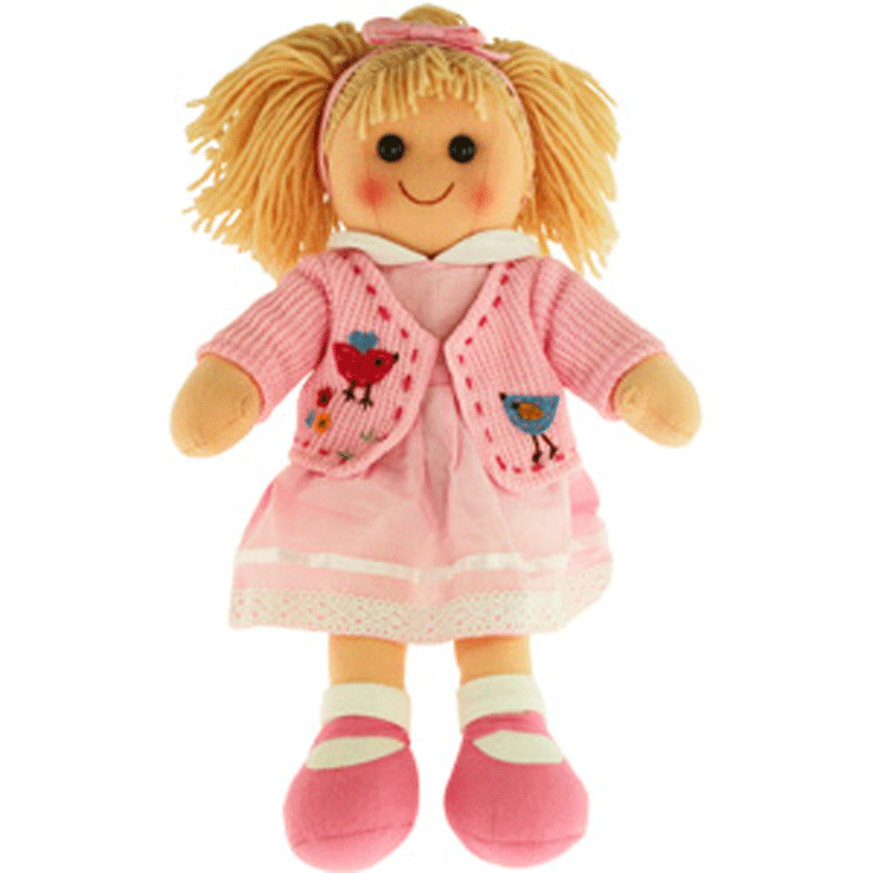 Doll ~ Daisy Pink dress with Embroidered Cardigan ~ Hopscotch Collectibles