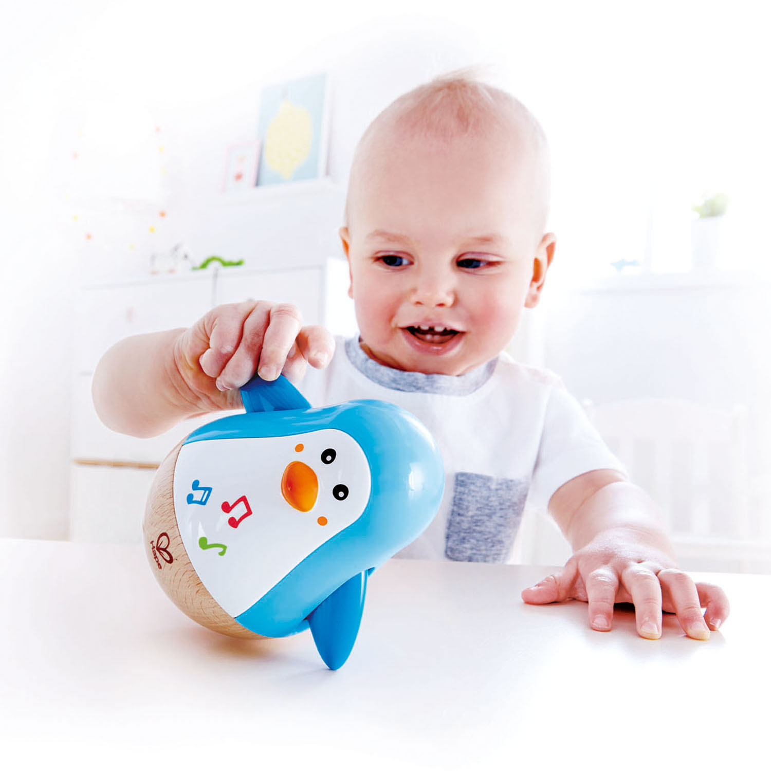 Hape Penguin Music Wobbler ~ 6+ mths
