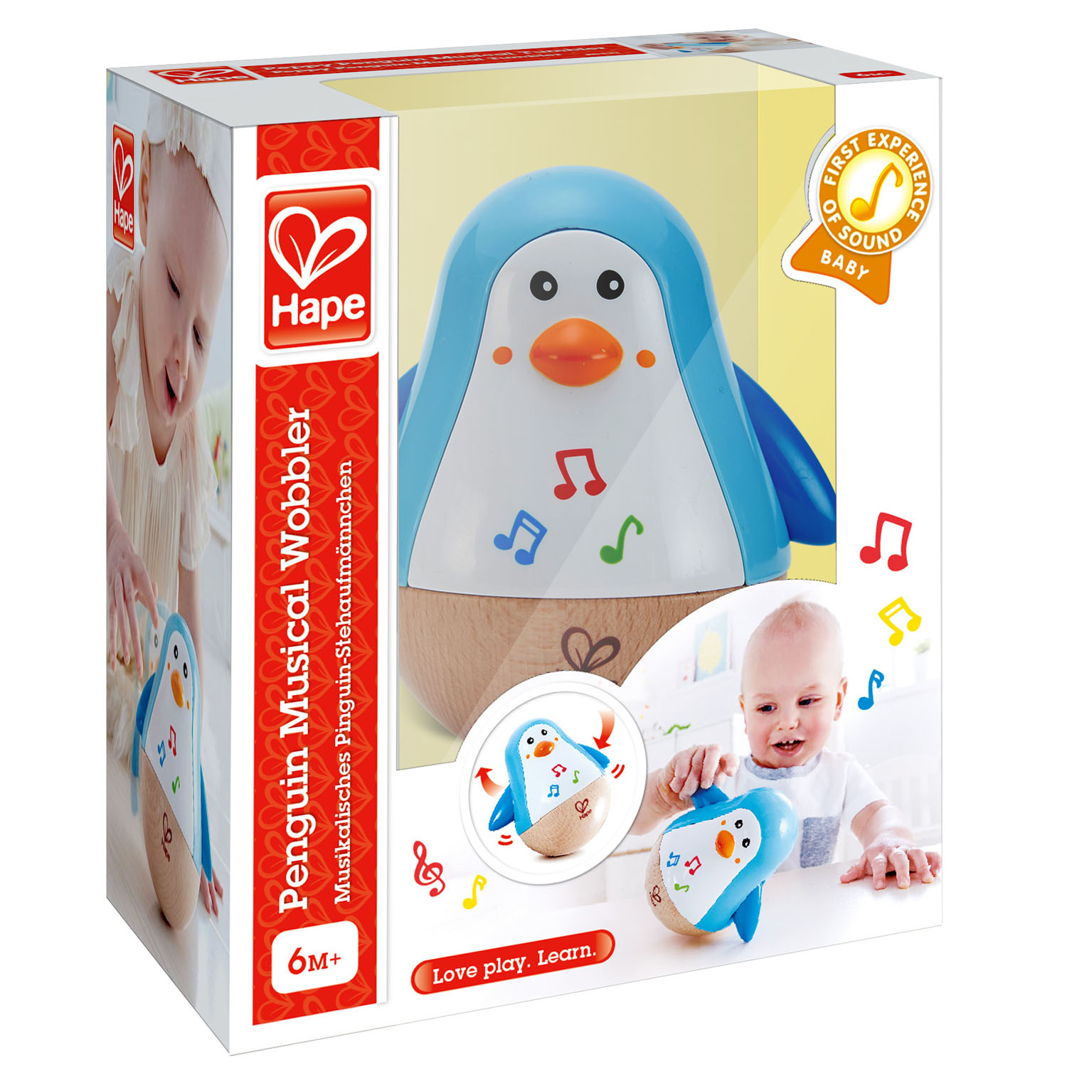 Hape Penguin Music Wobbler ~ 6+ mths