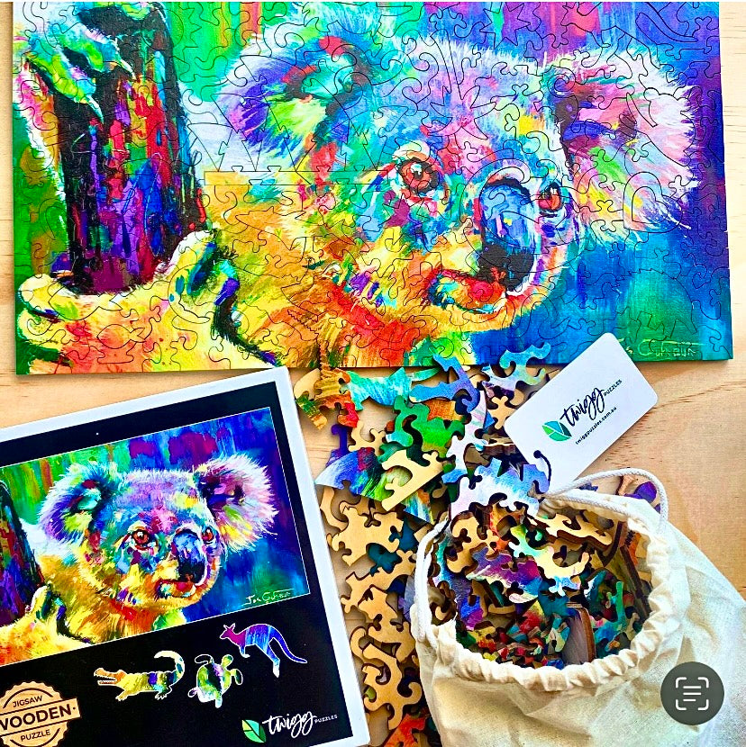 Wooden 168pc Jigsaw Puzzle - Cuddly Koala by Twigg Jos Joufreur