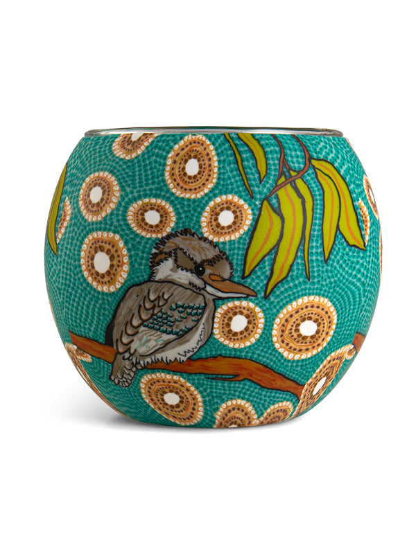 Aboriginal Kookaburra Tealight Candle Holder by Koh Living