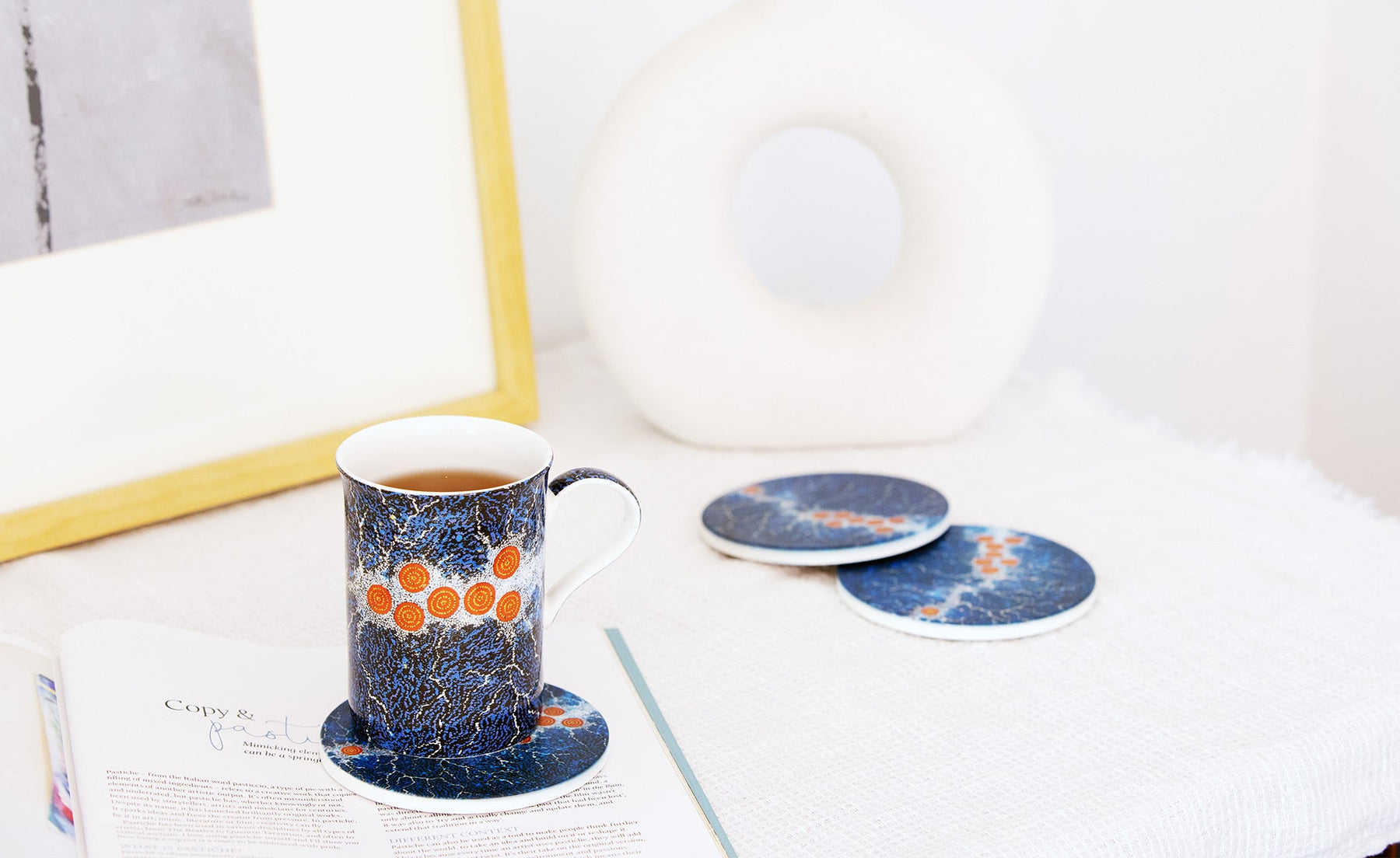 Aboriginal Seven Sisters Ceramic Coaster by Koh Living