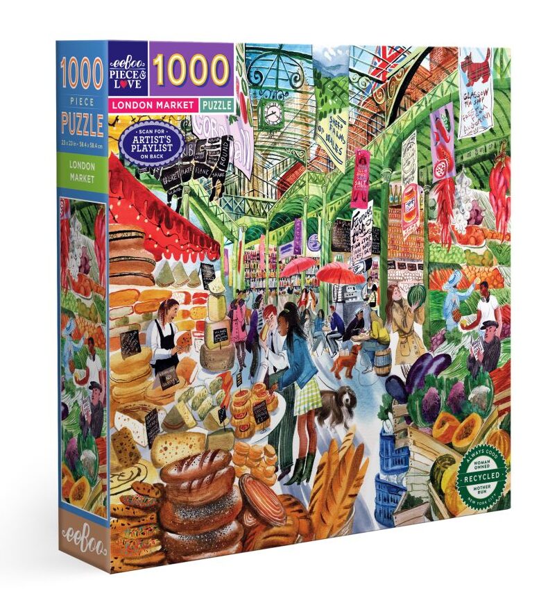 London Market 1000 Piece Jigsaw Puzzle by eeboo ~ Artist Vasilisa Romanenko