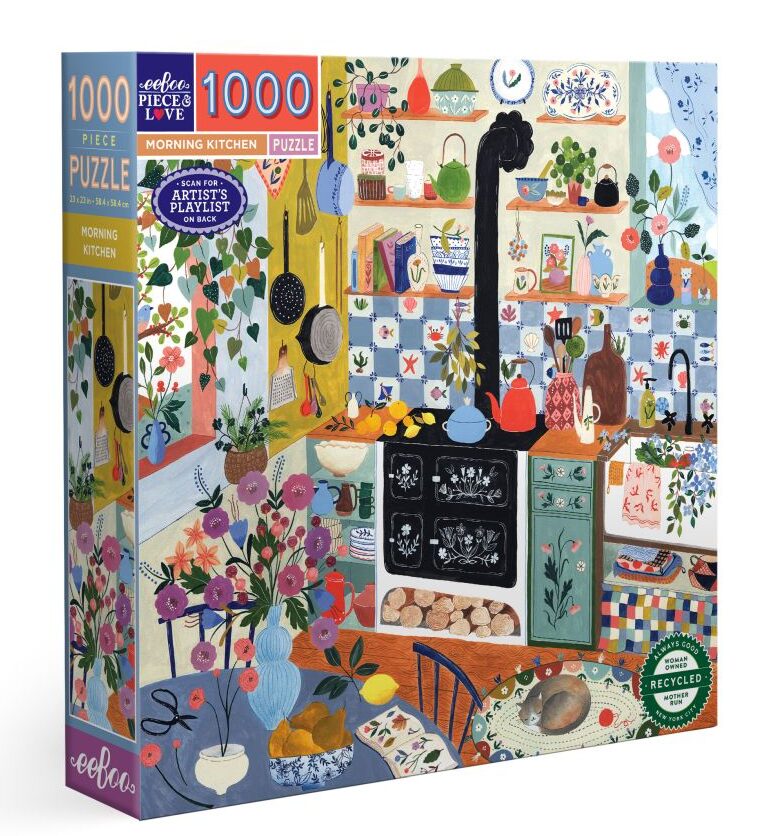 Morning Kitchen 1000 Piece Jigsaw Puzzle by eeboo ~ Artist Flora Waycott