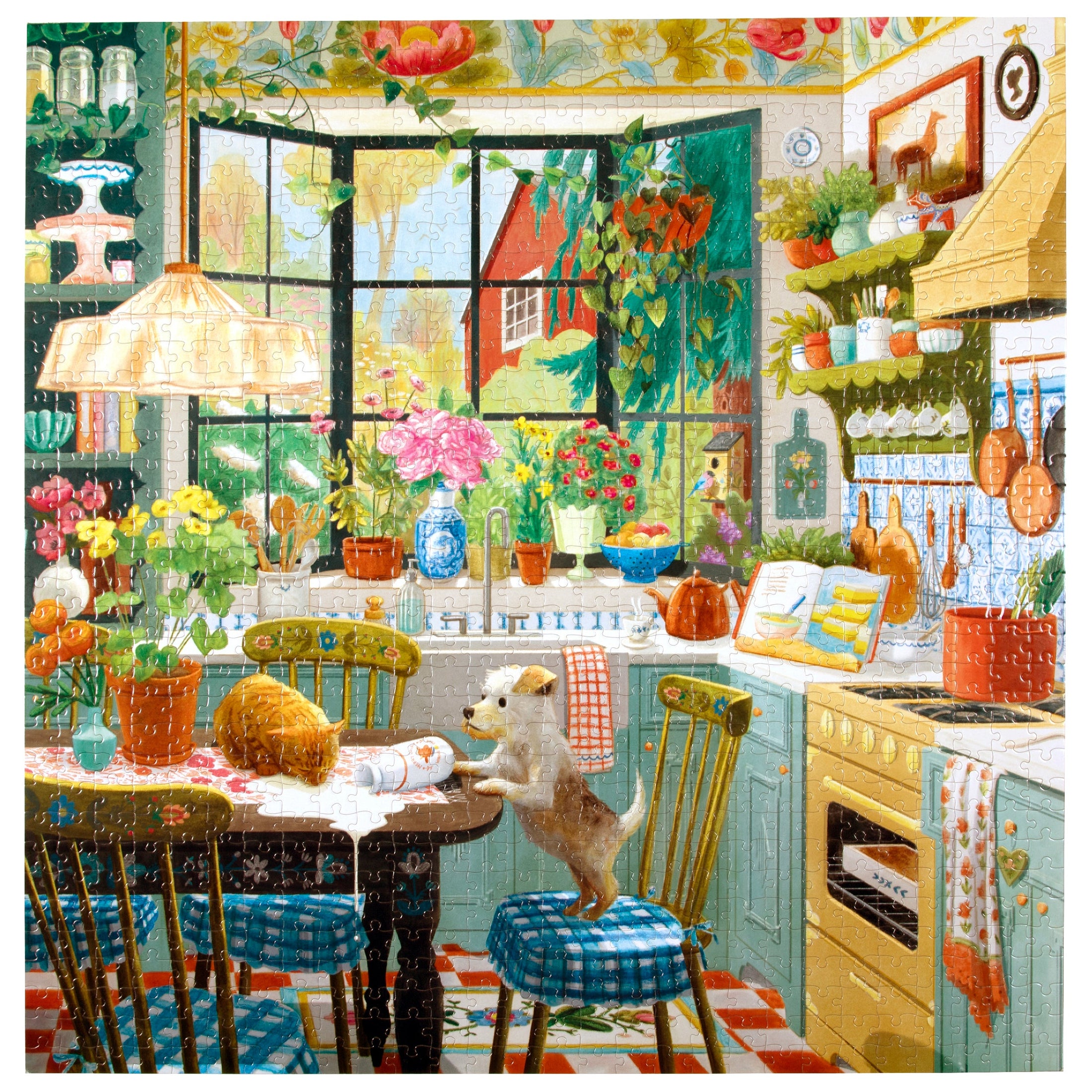 Spring Kitchen 1000 Piece Jigsaw Puzzle by eeboo Artist Jennifer Potter