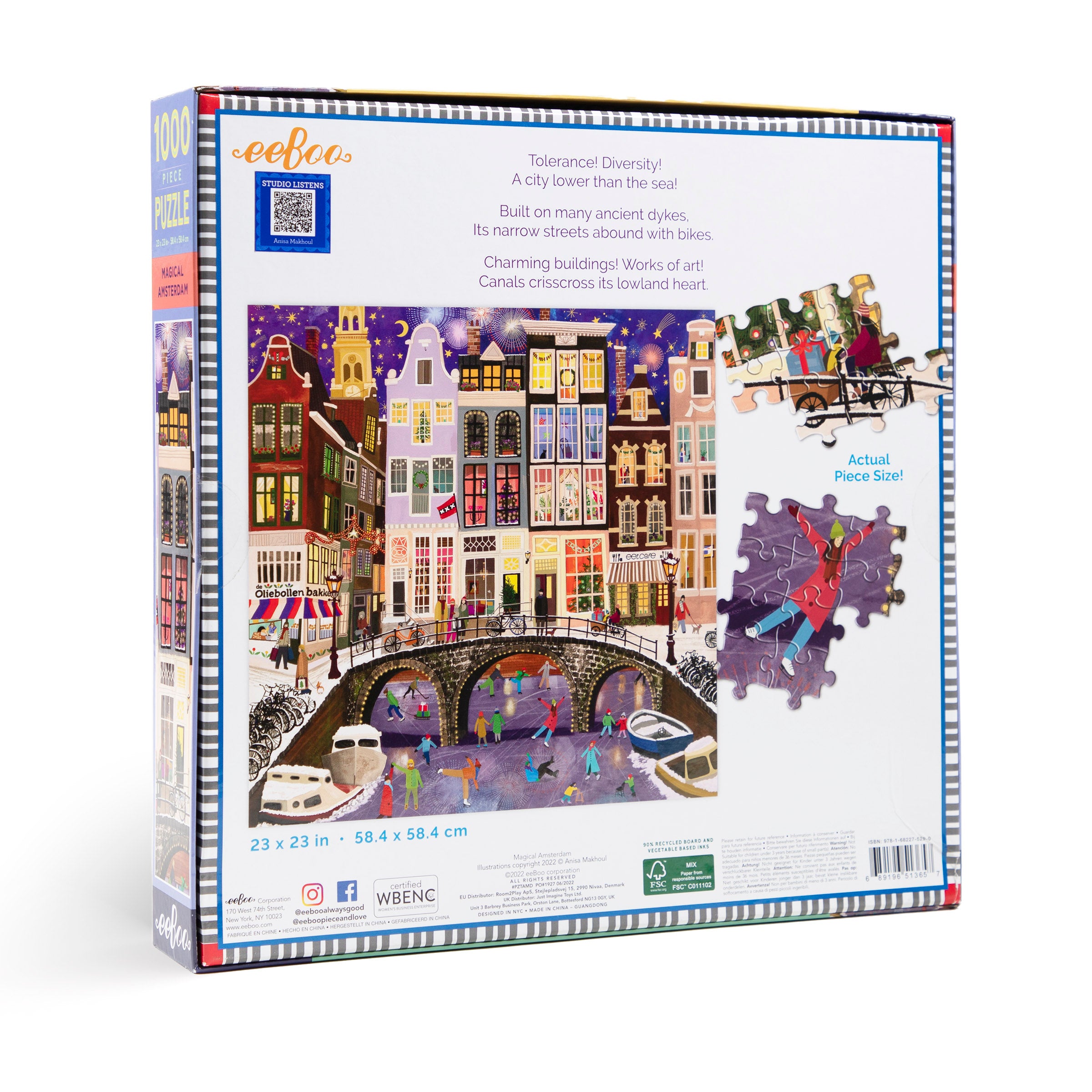 Magical Amsterdam 1000 Piece Jigsaw Puzzle by eeboo ~ Artist Anisa Makhoul