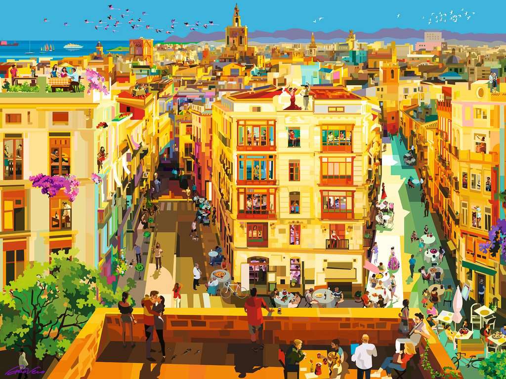 Dining in Valencia Puzzle Jigsaw Puzzle 1500pc Ravensburger
