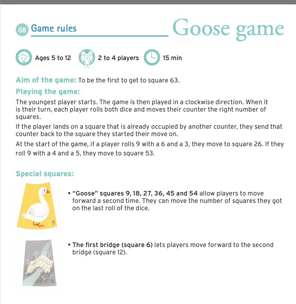  Goose Board Game - by Djeco 5-12 yrs