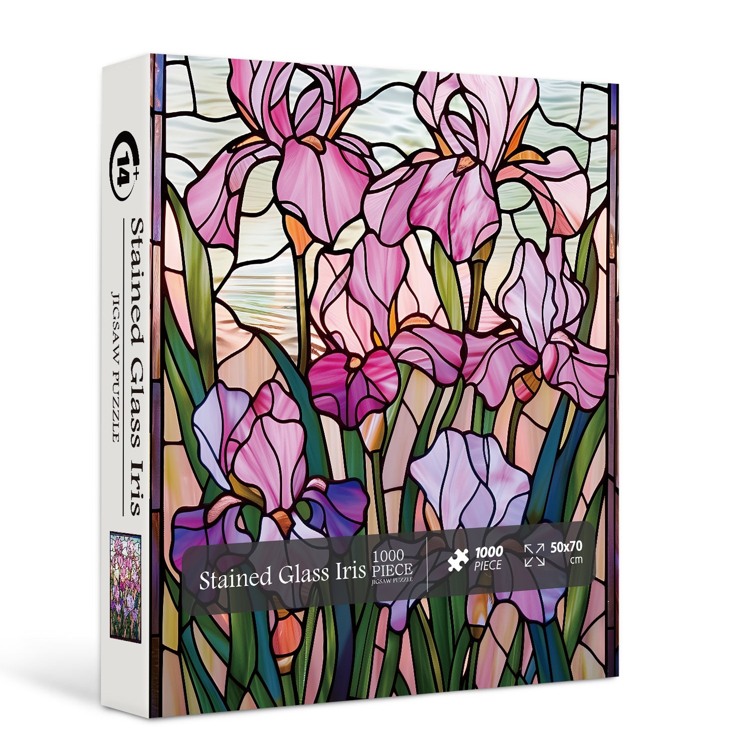 Stained Glass Iris Jigsaw Puzzle 1000pc by BBoldin