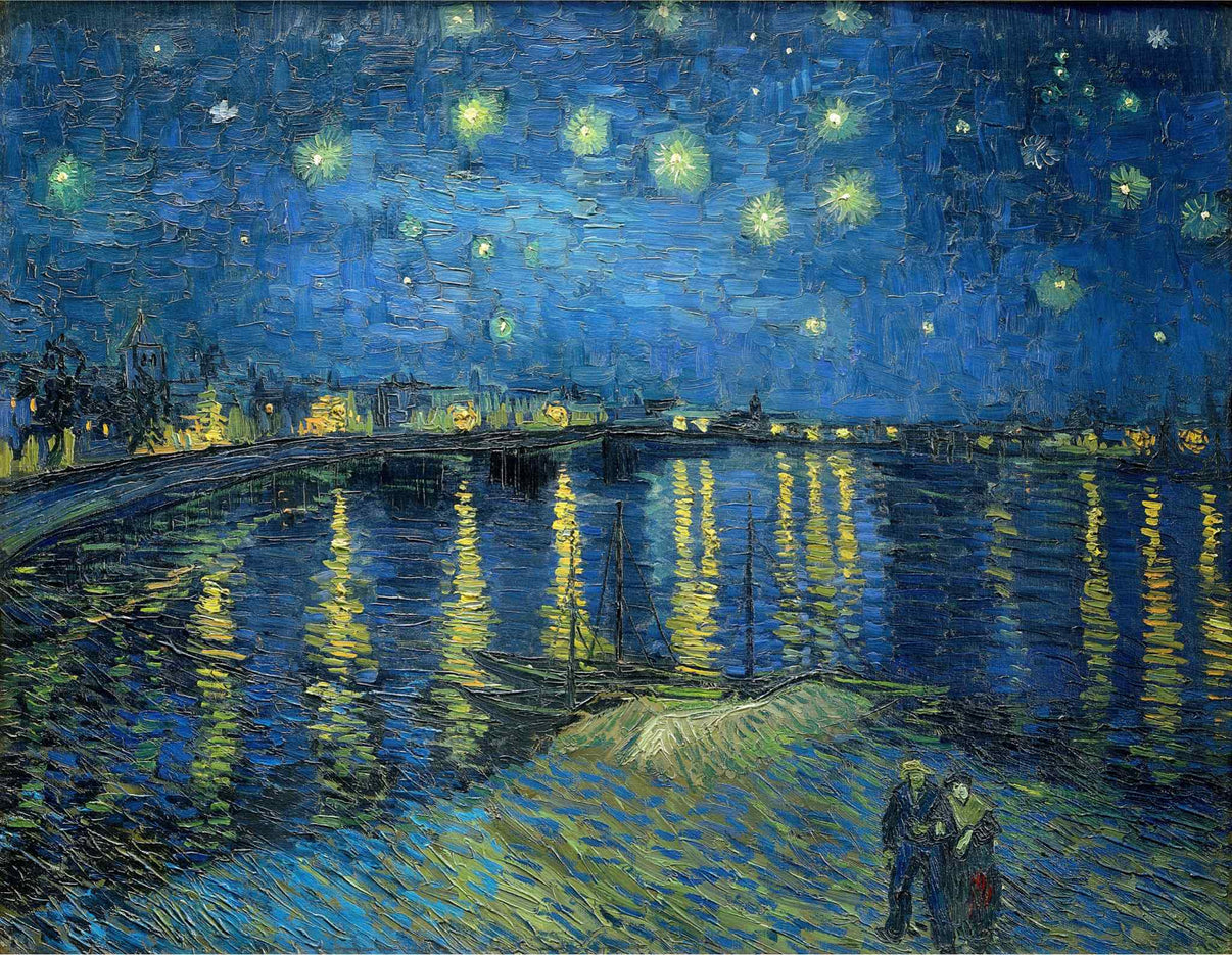 Starry Night Over The Rhône - Wooden Jigsaw Puzzle with Whimsy pieces by CraftHub