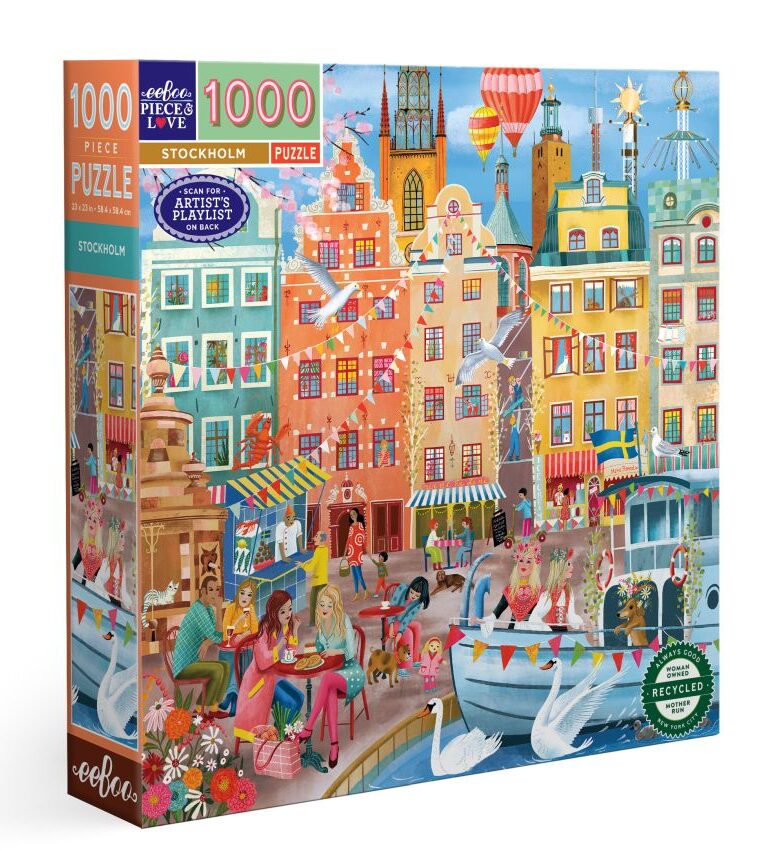Stockholm 1000 Piece Jigsaw Puzzle by eeboo ~ Artist Flora Waycott