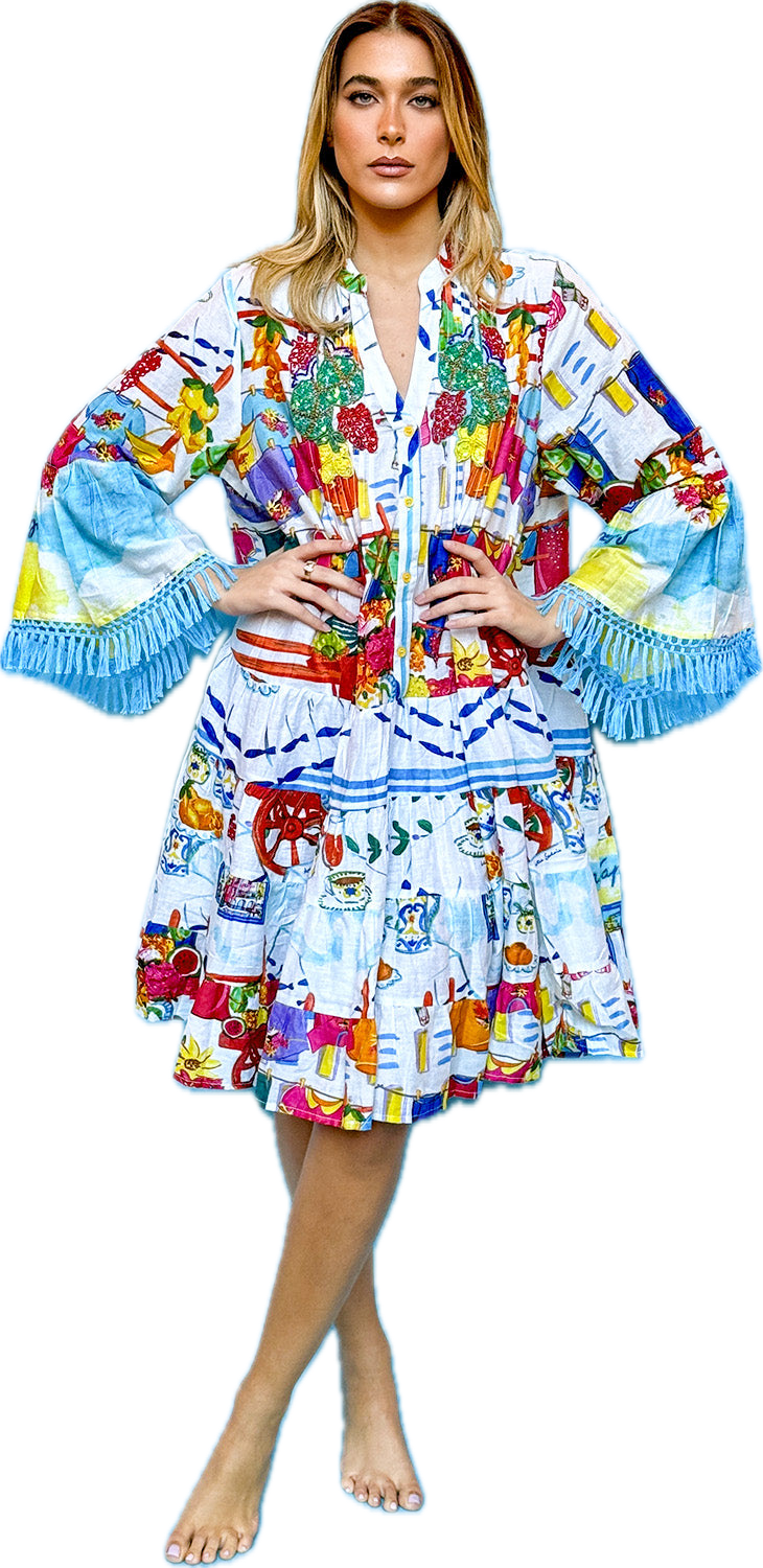 Short Korean Collar Dress by Antica Sartoria Giacomo Cinque