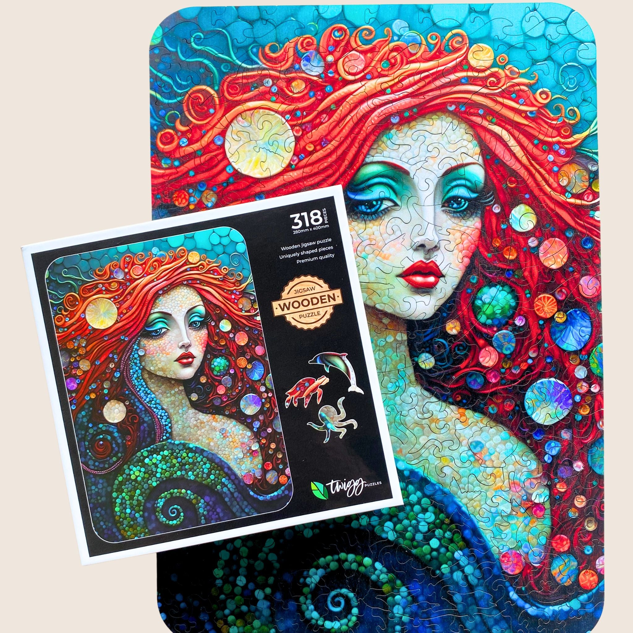 Wooden 318pc Jigsaw Puzzle - Mesmerising Mermaid by Twigg 