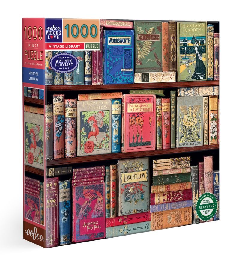 Vintage Library 1000 Piece Jigsaw Puzzle by eeboo ~ Artist Clair Berry