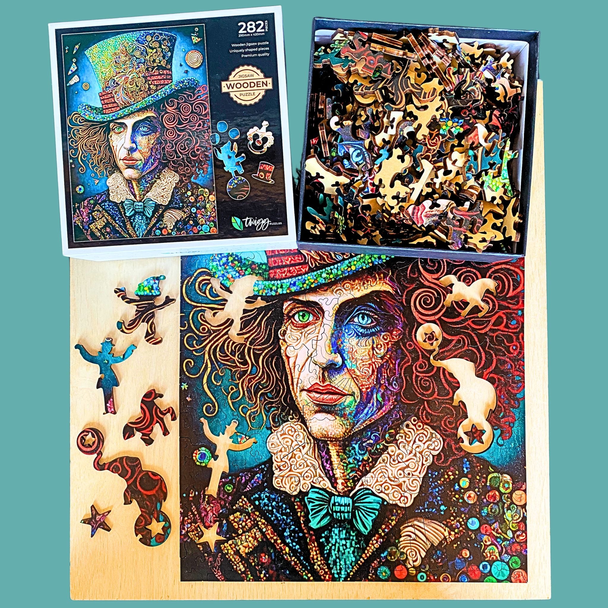 Wooden 282pc Jigsaw Puzzle - Madhatter by Twigg 