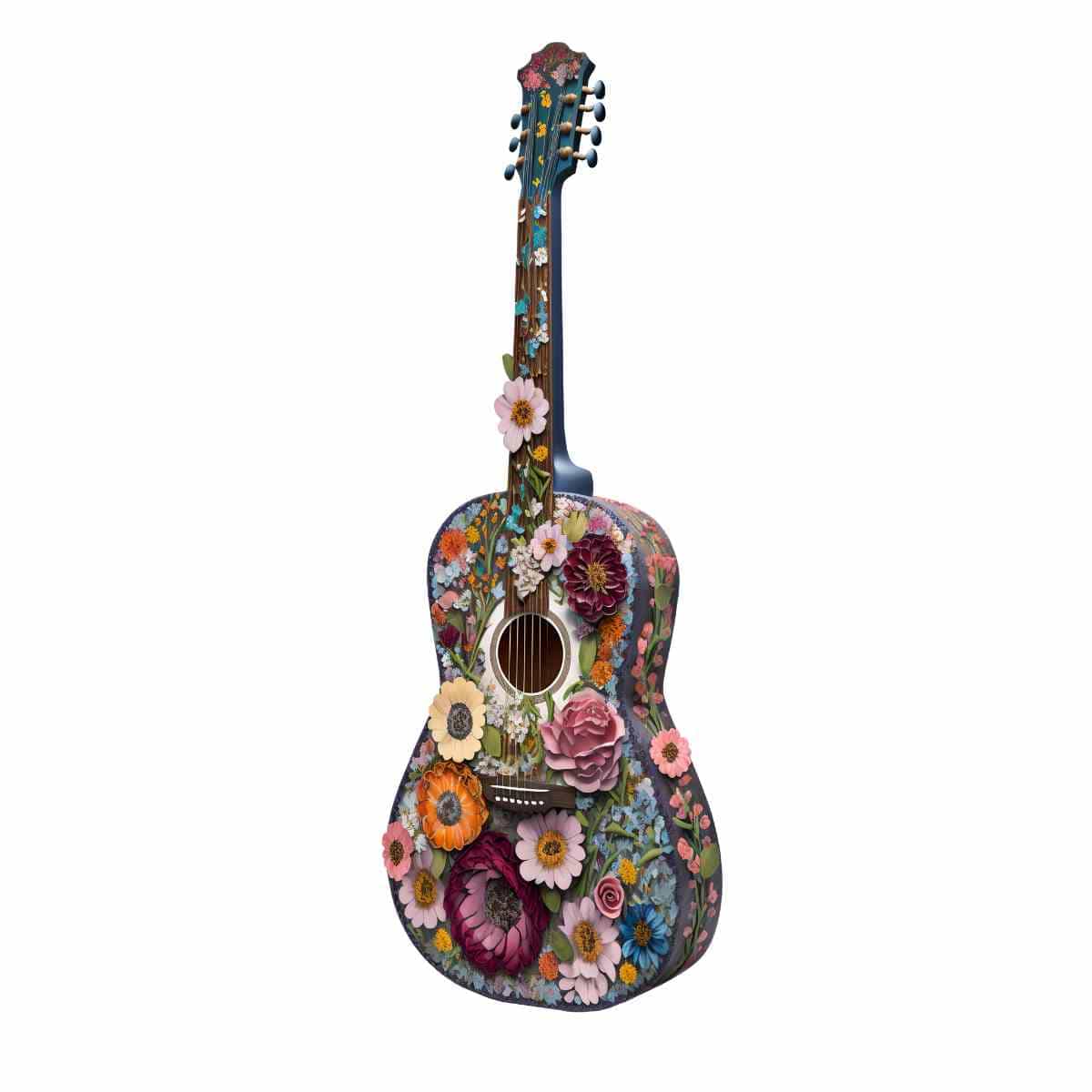 Guitar - Wooden Jigsaw Puzzle with Whimsy pieces by CraftHub