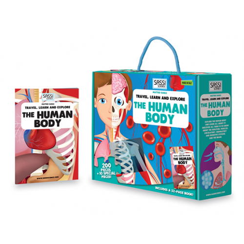The Human Body Sassi Travel, Learn and Explore - Puzzle and Book Set - 200pc 6 +