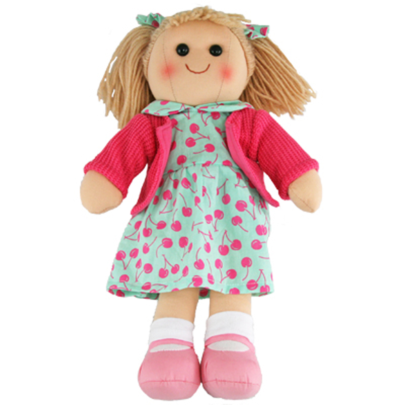 Doll ~ Isabella in mint green & pink gingham dress ~ Hopscotch Collectibles